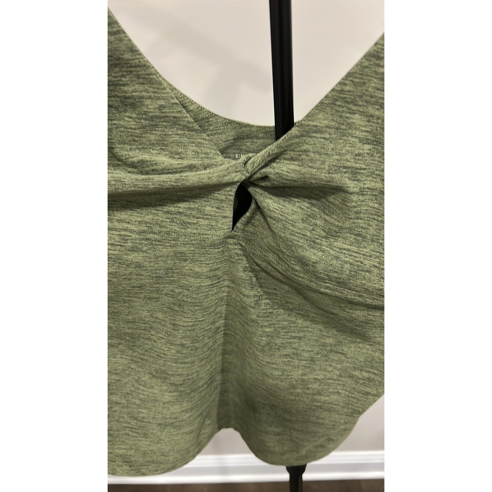 Sincerely Jules Active Olive Green Marled V-Neck Tank Top XL Athleisure - Picture 3 of 6